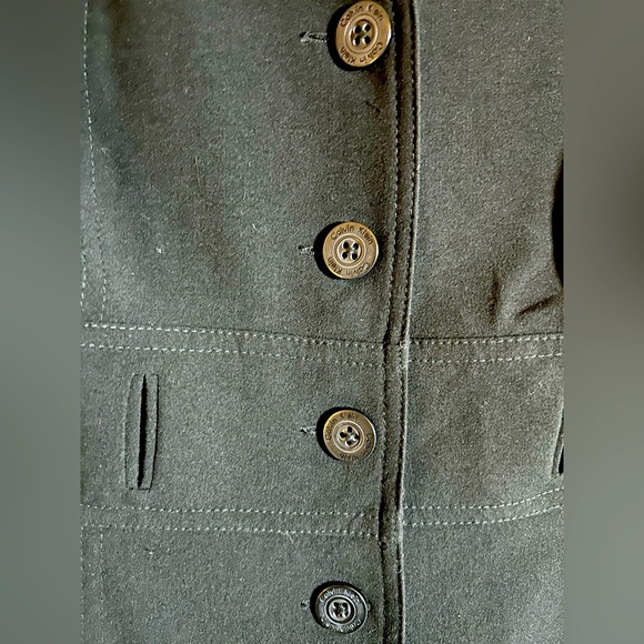 Calvin Klein Black Button Shift Dress with Cut out Waist Detail size 14 - Picture 6 of 9